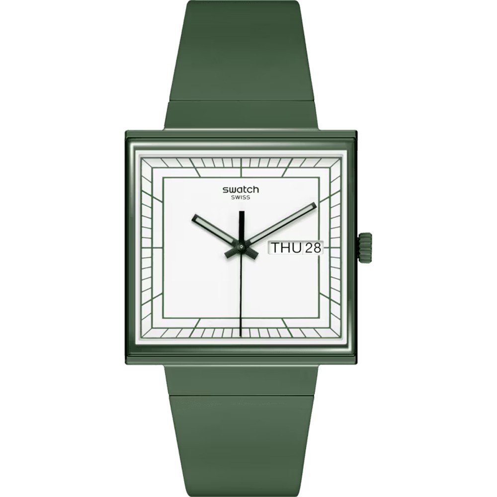 Swatch What If - Square SO34G700 What If... Green? Zegarek