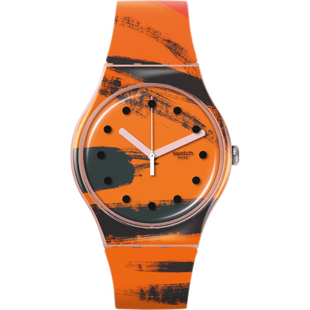 Swatch Originals Large (41mm) SUOZ362 Barns-Graham's Orange and Red on Pink Zegarek